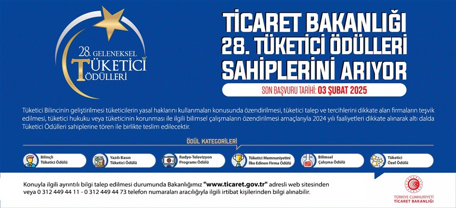 28. TÜKETİCİ ÖDÜLLERİ SAHİPLERİNİ BEKLİYOR